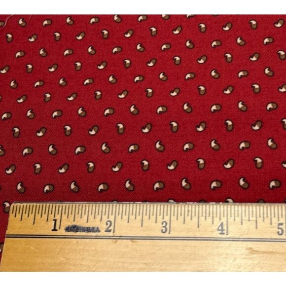 Marcus Fabrics Red Cotton Quilting Fabric 18" x 35" Brown Dashes Design 0244 - Picture 2 of 10